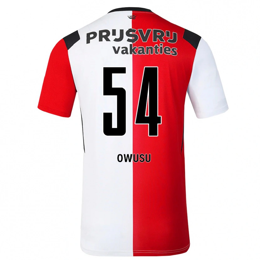 Danxen Mænd Denzel Owusu #54 Rød Hvid Sort Hjemmebane Spillertrøjer 2026/27 Trøje T-Shirt
