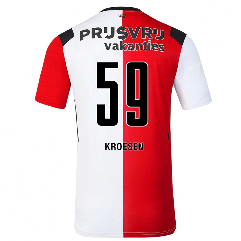 Danxen Mænd Jaimy Kroesen #59 Rød Hvid Sort Hjemmebane Spillertrøjer 2026/27 Trøje T-Shirt