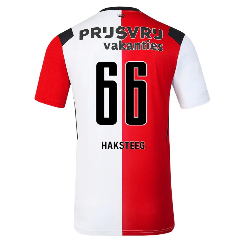 Danxen Mænd Tim Haksteeg #66 Rød Hvid Sort Hjemmebane Spillertrøjer 2026/27 Trøje T-Shirt