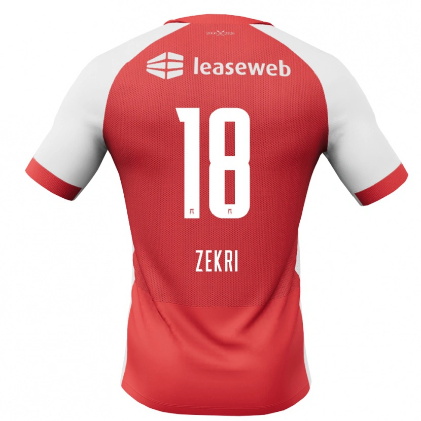 Danxen Mænd Rayan Zekri #18 Rød Hvid Sort Hjemmebane Spillertrøjer 2026/27 Trøje T-Shirt