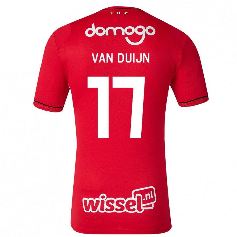 Danxen Mænd Sem Van Duijn #17 Rød Hvid Sort Hjemmebane Spillertrøjer 2026/27 Trøje T-Shirt