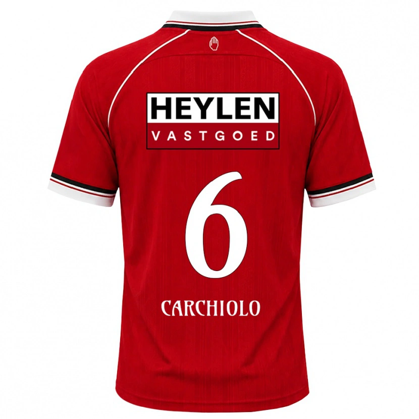 Danxen Mænd Ilano Carchiolo #6 Rød Hvid Sort Hjemmebane Spillertrøjer 2026/27 Trøje T-Shirt