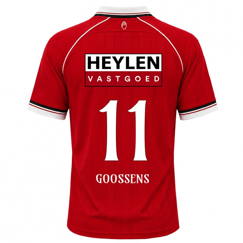 Danxen Mænd Mattias Goossens #11 Rød Hvid Sort Hjemmebane Spillertrøjer 2026/27 Trøje T-Shirt