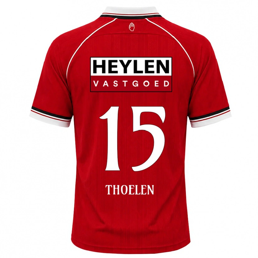 Danxen Mænd Yannick Thoelen #15 Rød Hvid Sort Hjemmebane Spillertrøjer 2026/27 Trøje T-Shirt