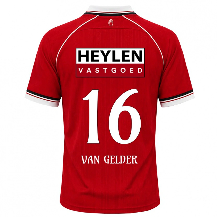Danxen Mænd Louie Van Gelder #16 Rød Hvid Sort Hjemmebane Spillertrøjer 2026/27 Trøje T-Shirt