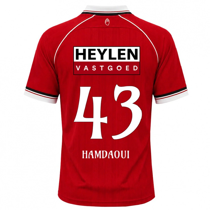 Danxen Mænd Youssef Hamdaoui #43 Rød Hvid Sort Hjemmebane Spillertrøjer 2026/27 Trøje T-Shirt