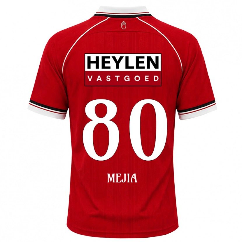 Danxen Mænd Carlos Mejia #80 Rød Hvid Sort Hjemmebane Spillertrøjer 2026/27 Trøje T-Shirt