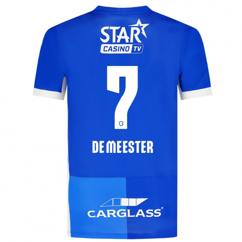 Danxen Mænd Thirsa De Meester #7 Mellemblå Kongeblå Hvid Hjemmebane Spillertrøjer 2026/27 Trøje T-Shirt