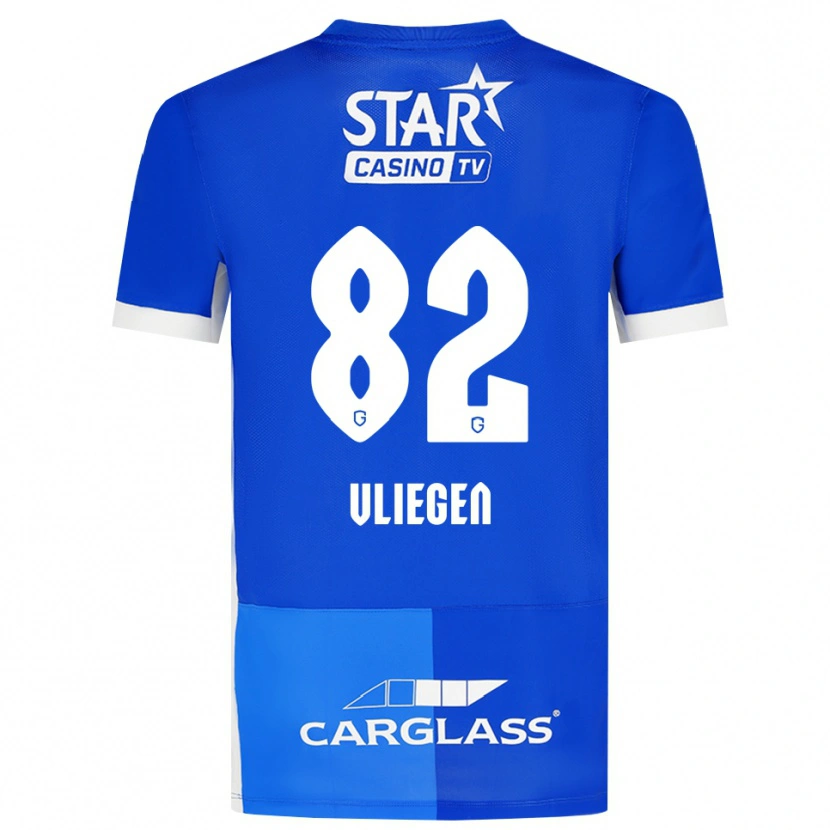 Danxen Mænd Olivier Vliegen #82 Mellemblå Kongeblå Hvid Hjemmebane Spillertrøjer 2026/27 Trøje T-Shirt