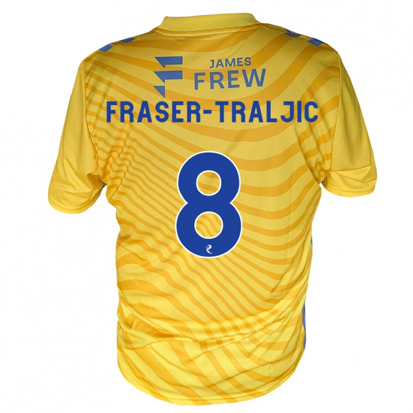 Danxen Mænd Kali Fraser-Traljic #8 Kongeblå Gul Udebane Spillertrøjer 2026/27 Trøje T-Shirt