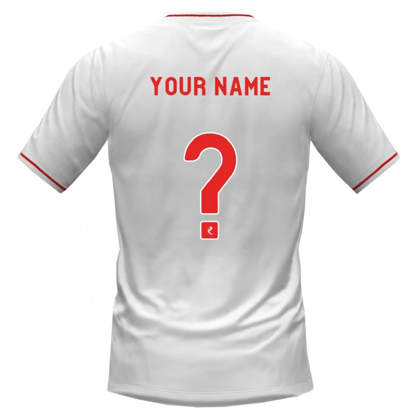 Danxen Mænd Dit Navn #0 Hvid Rød Udebane Spillertrøjer 2026/27 Trøje T-Shirt