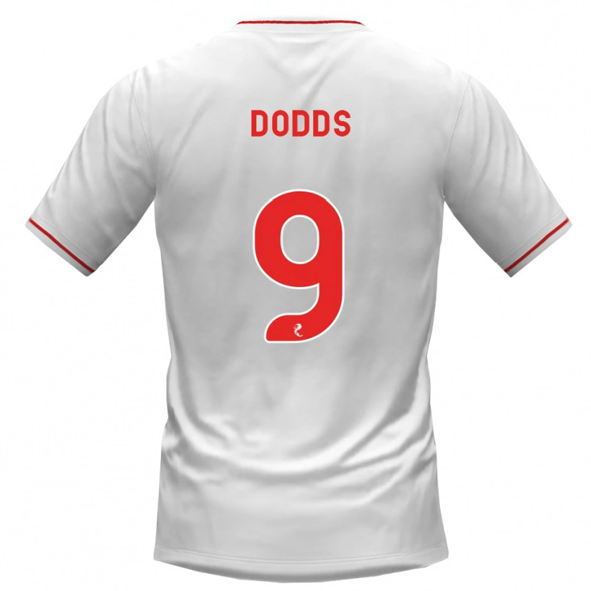 Danxen Mænd Jen Dodds #9 Hvid Rød Udebane Spillertrøjer 2026/27 Trøje T-Shirt