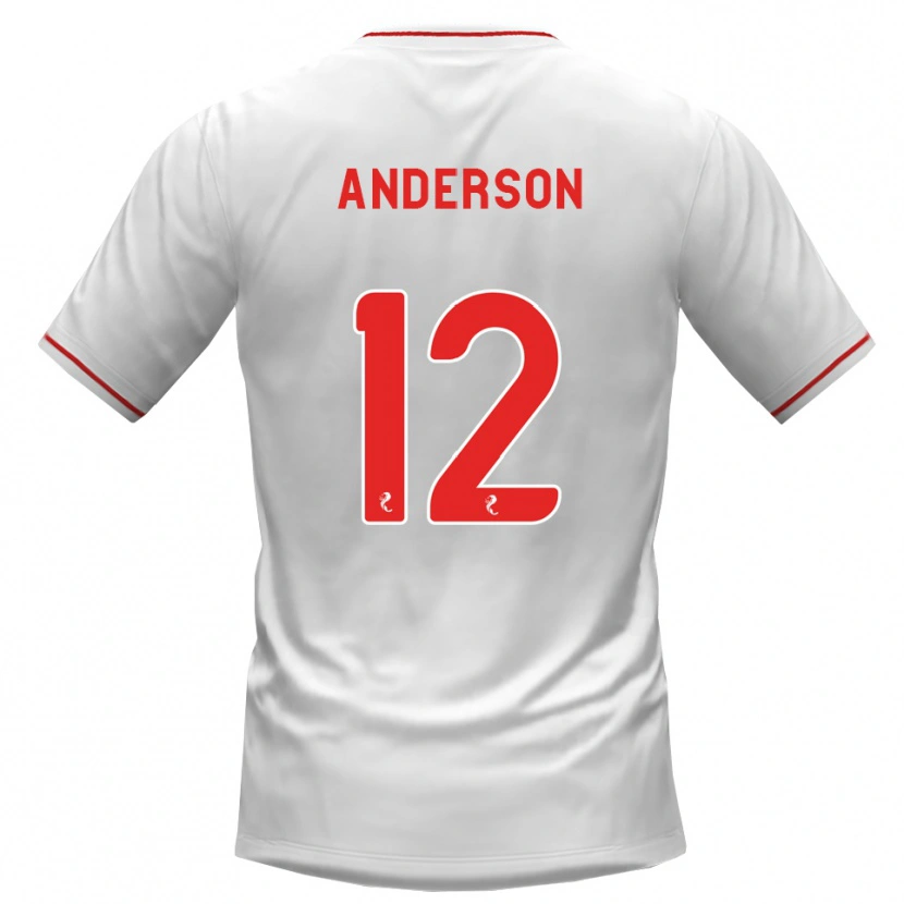 Danxen Mænd Rhys Anderson #12 Hvid Rød Udebane Spillertrøjer 2026/27 Trøje T-Shirt