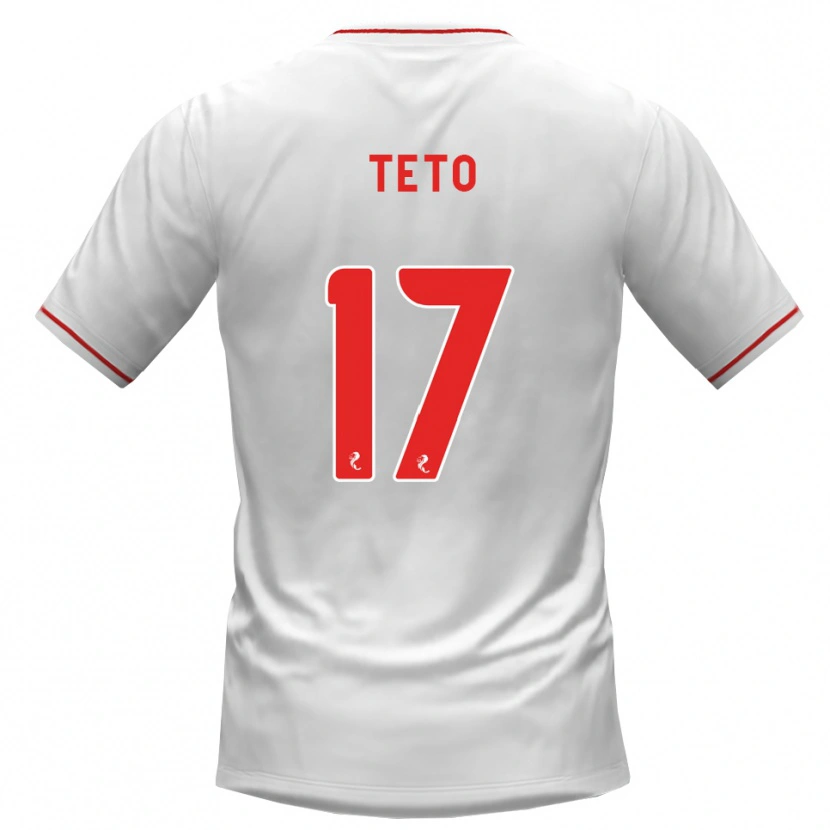 Danxen Mænd Aphelele Teto #17 Hvid Rød Udebane Spillertrøjer 2026/27 Trøje T-Shirt