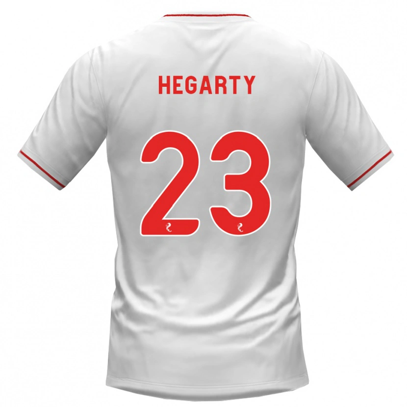 Danxen Mænd Nina Hegarty #23 Hvid Rød Udebane Spillertrøjer 2026/27 Trøje T-Shirt