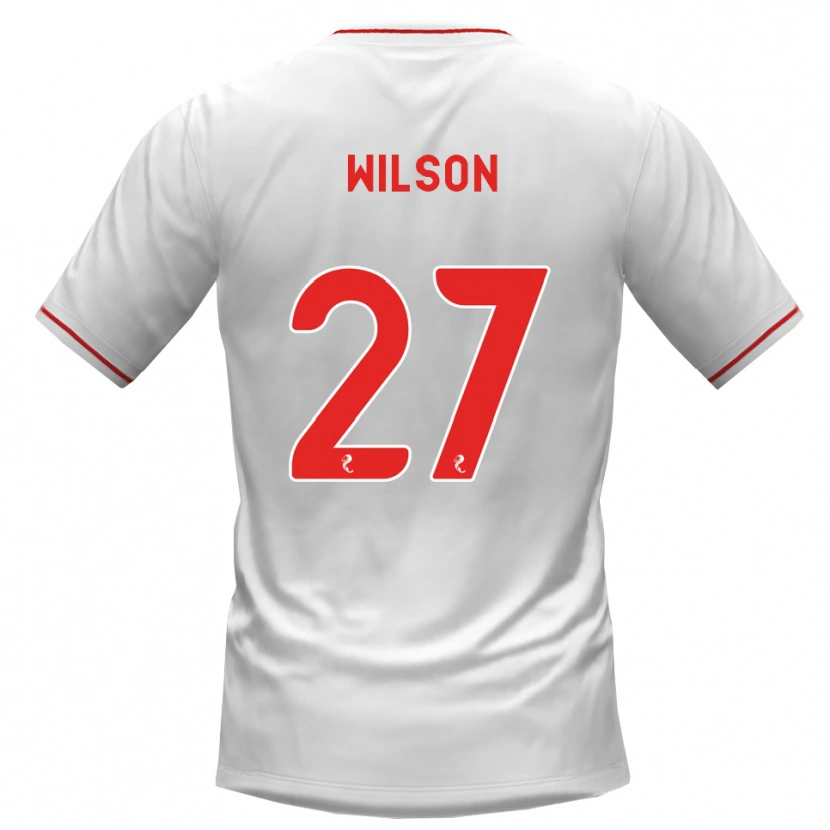 Danxen Mænd Danny Wilson #27 Hvid Rød Udebane Spillertrøjer 2026/27 Trøje T-Shirt