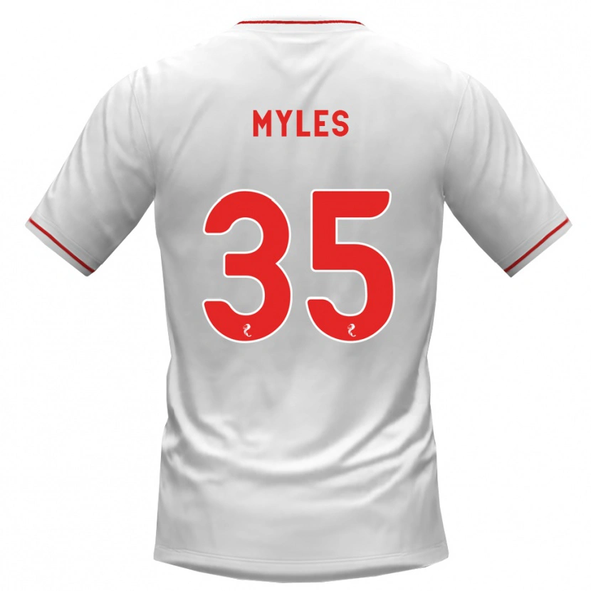 Danxen Mænd Evan Myles #35 Hvid Rød Udebane Spillertrøjer 2026/27 Trøje T-Shirt