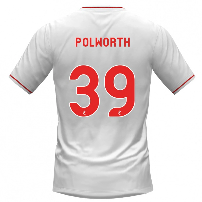 Danxen Mænd Liam Polworth #39 Hvid Rød Udebane Spillertrøjer 2026/27 Trøje T-Shirt