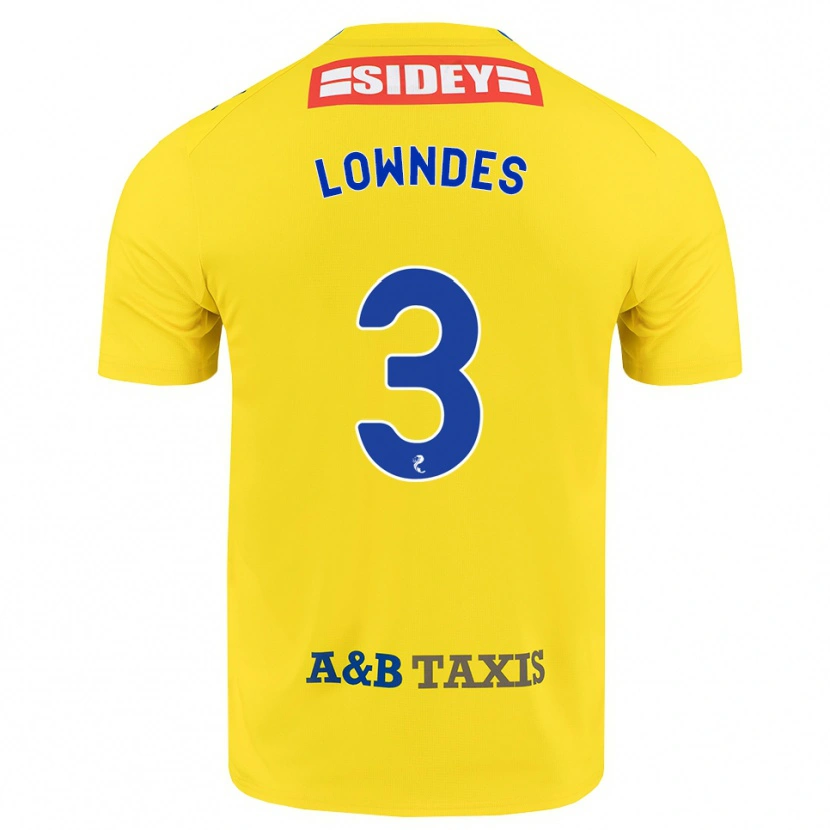 Danxen Mænd Thomas Lowndes #3 Gul Blå Sort Udebane Spillertrøjer 2026/27 Trøje T-Shirt