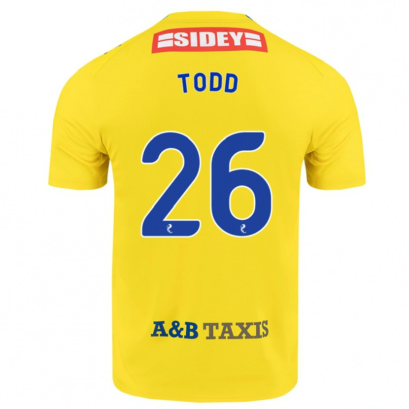 Danxen Mænd Matty Todd #26 Gul Blå Sort Udebane Spillertrøjer 2026/27 Trøje T-Shirt