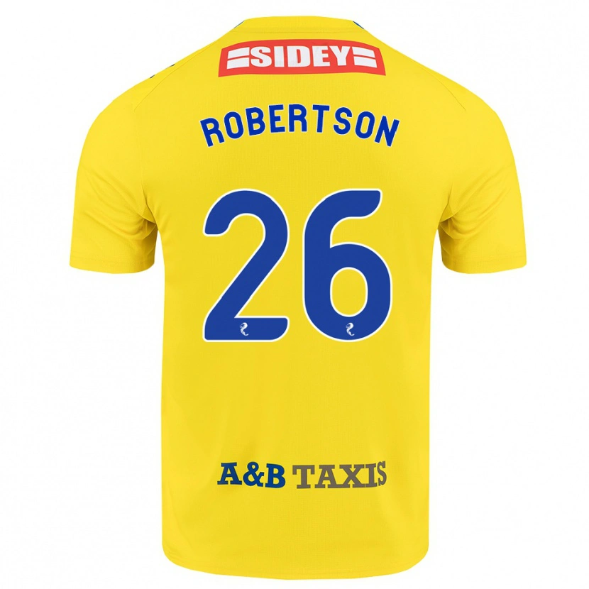 Danxen Mænd Rebecca Robertson #26 Gul Blå Sort Udebane Spillertrøjer 2026/27 Trøje T-Shirt