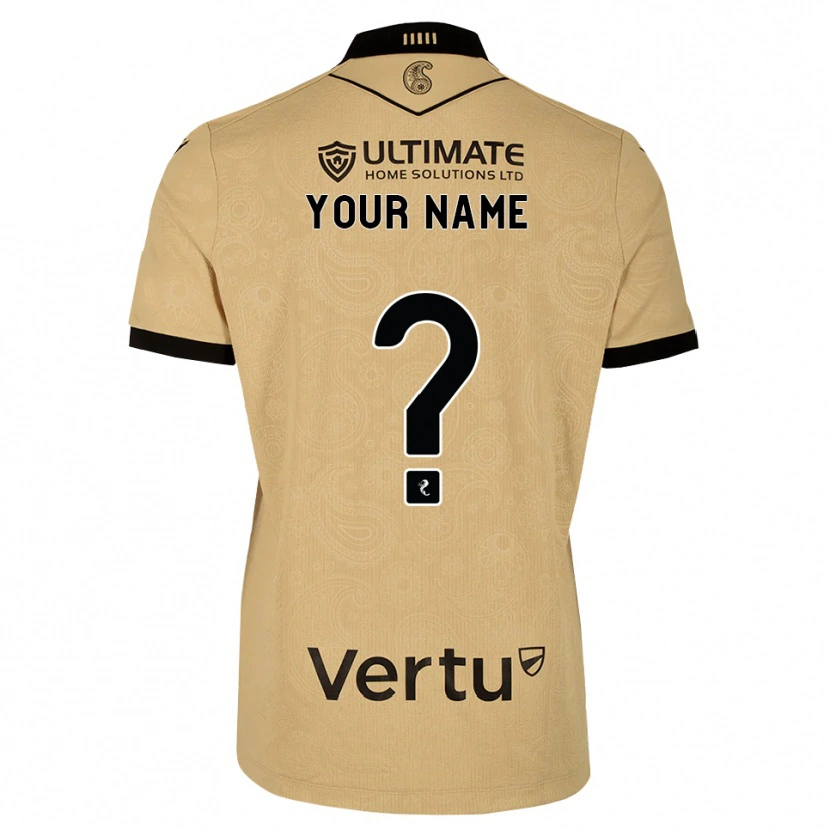 Danxen Mænd Dit Navn #0 Burlywood Sort Udebane Spillertrøjer 2026/27 Trøje T-Shirt