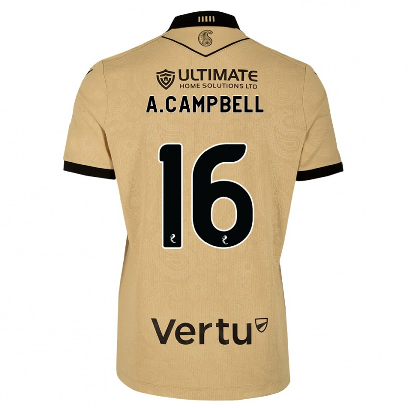 Danxen Mænd Allan Campbell #16 Burlywood Sort Udebane Spillertrøjer 2026/27 Trøje T-Shirt
