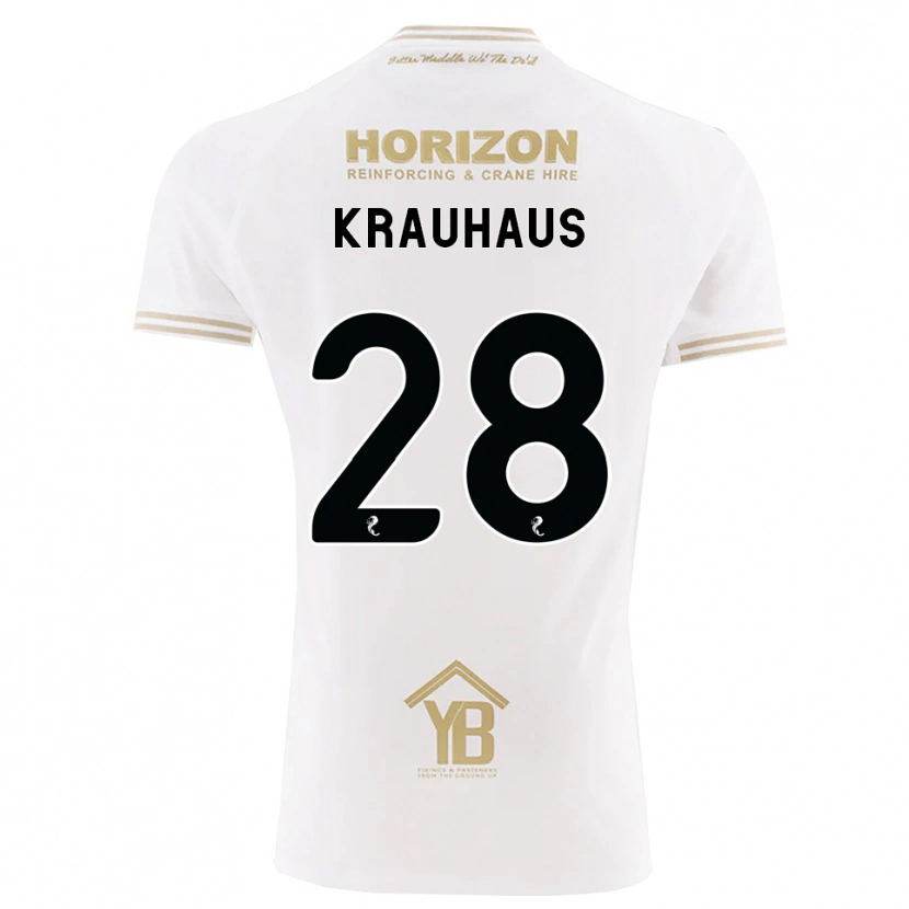 Danxen Mænd Ben Krauhaus #28 Hvede Hvid Udebane Spillertrøjer 2026/27 Trøje T-Shirt