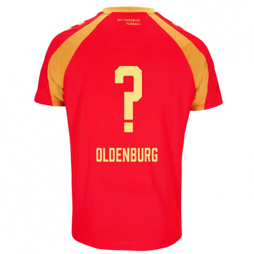 Danxen Mænd Leon Oldenburg #0 Rød Orange Sort Udebane Spillertrøjer 2026/27 Trøje T-Shirt