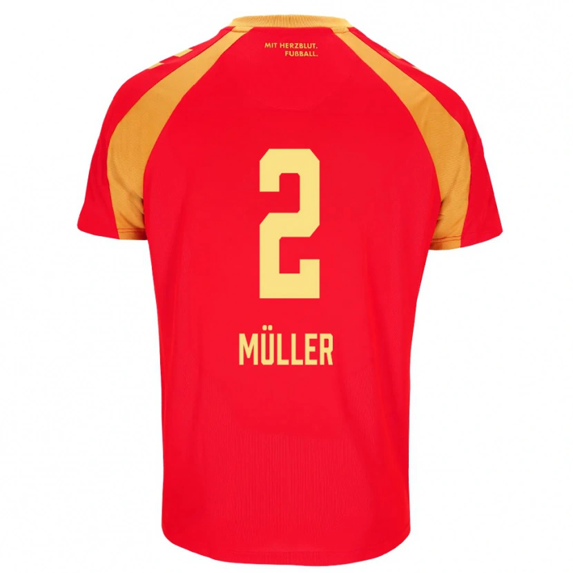 Danxen Mænd Ruben Müller #2 Rød Orange Sort Udebane Spillertrøjer 2026/27 Trøje T-Shirt