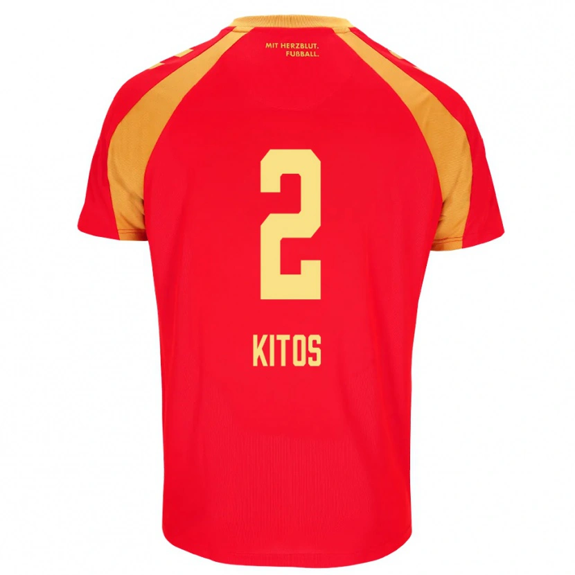 Danxen Mænd Anastasios Kitos #2 Rød Orange Sort Udebane Spillertrøjer 2026/27 Trøje T-Shirt