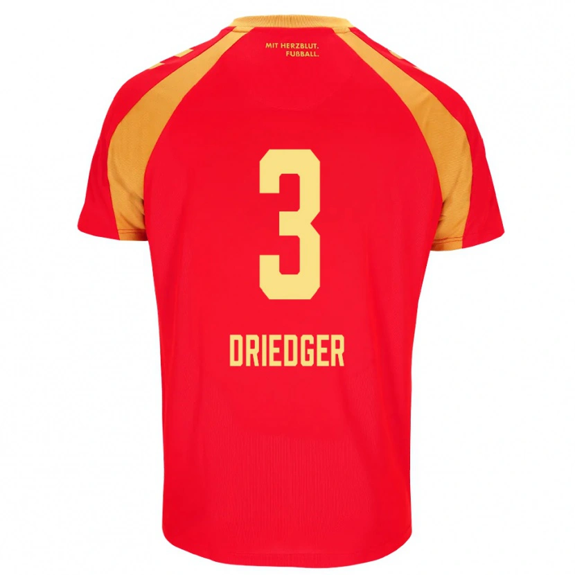 Danxen Mænd Julian Driedger #3 Rød Orange Sort Udebane Spillertrøjer 2026/27 Trøje T-Shirt