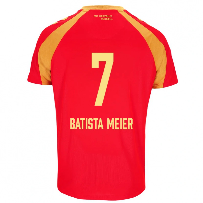 Danxen Mænd Oliver Batista Meier #7 Rød Orange Sort Udebane Spillertrøjer 2026/27 Trøje T-Shirt