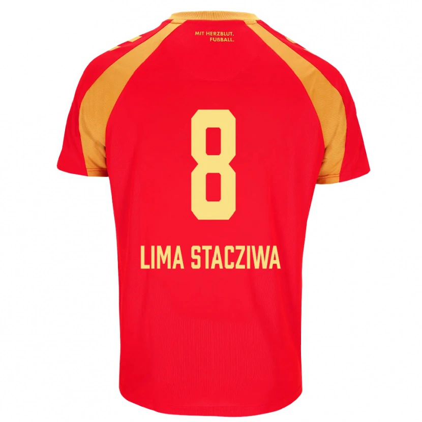 Danxen Mænd Neo Lima Stacziwa #8 Rød Orange Sort Udebane Spillertrøjer 2026/27 Trøje T-Shirt