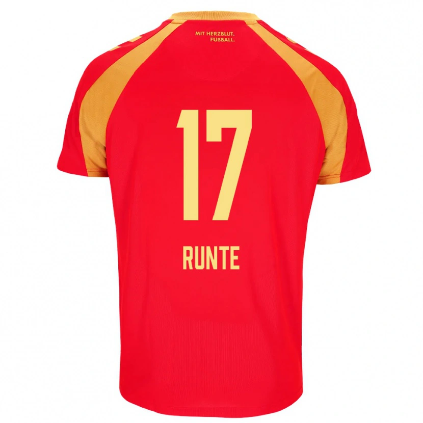 Danxen Mænd Marlon Runte #17 Rød Orange Sort Udebane Spillertrøjer 2026/27 Trøje T-Shirt