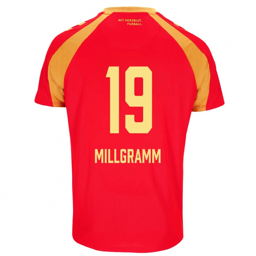 Danxen Mænd Albert Millgramm #19 Rød Orange Sort Udebane Spillertrøjer 2026/27 Trøje T-Shirt