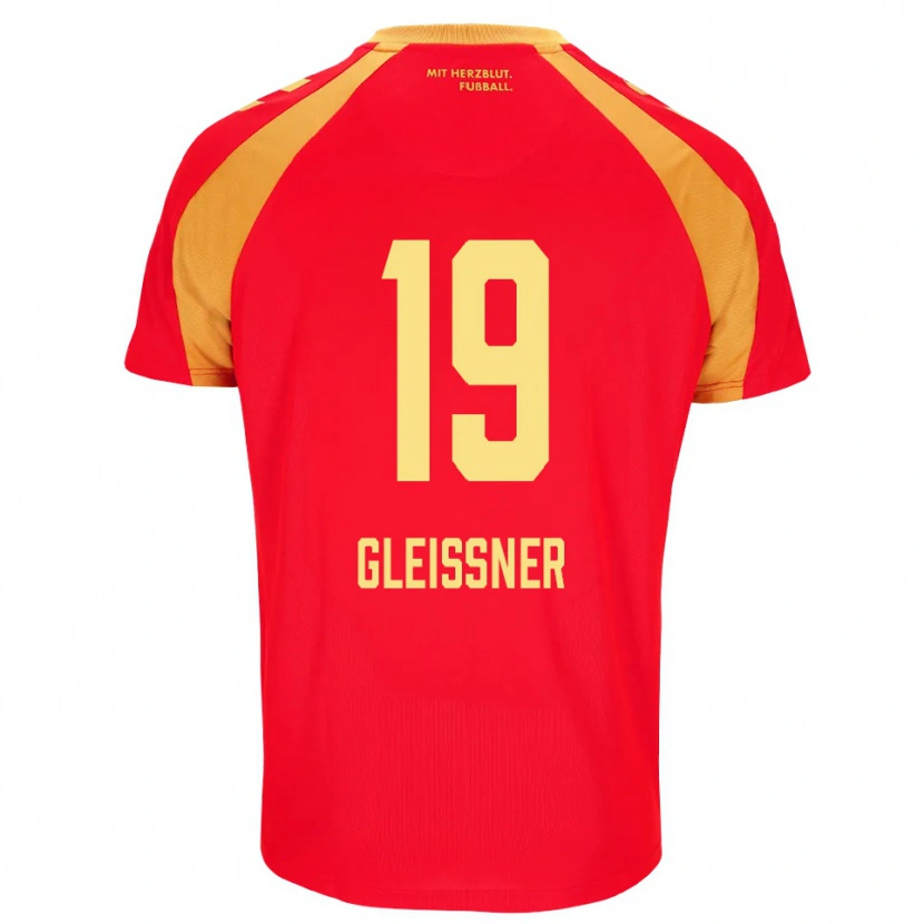 Danxen Mænd Kevin Gleissner #19 Rød Orange Sort Udebane Spillertrøjer 2026/27 Trøje T-Shirt