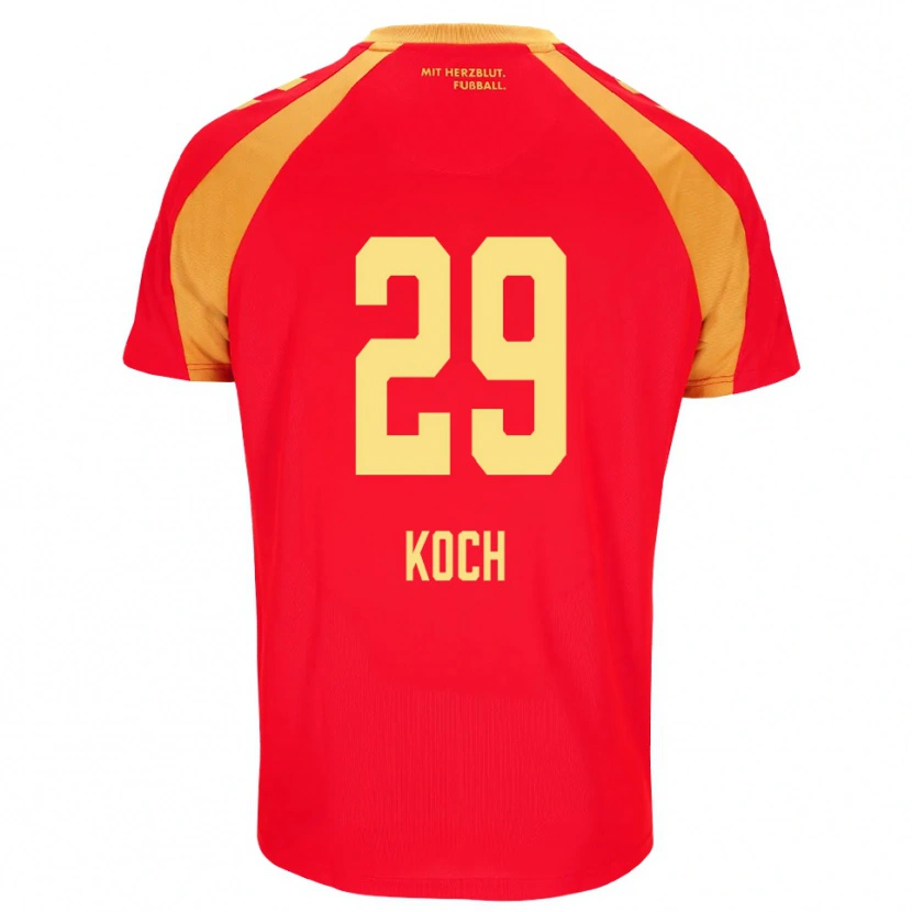 Danxen Mænd Henrik Koch #29 Rød Orange Sort Udebane Spillertrøjer 2026/27 Trøje T-Shirt