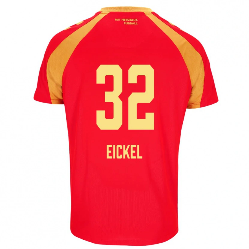 Danxen Mænd Lasse Eickel #32 Rød Orange Sort Udebane Spillertrøjer 2026/27 Trøje T-Shirt