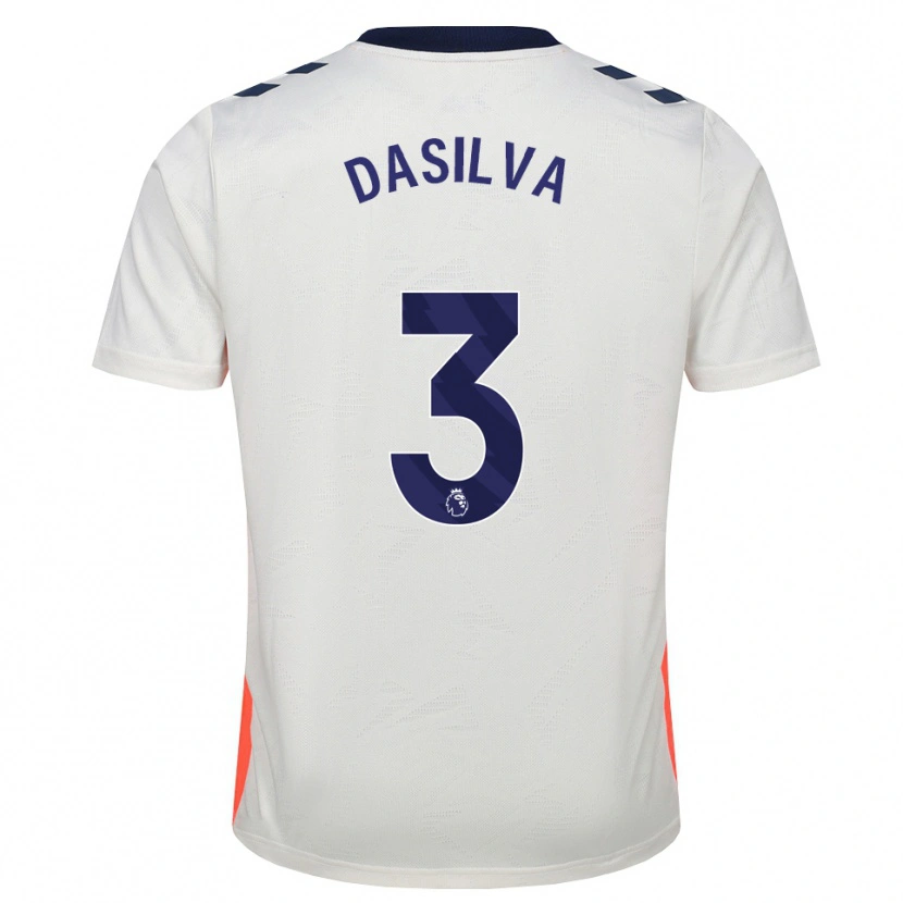Danxen Mænd Jay Dasilva #3 Hvid Orange Kongeblå Udebane Spillertrøjer 2026/27 Trøje T-Shirt