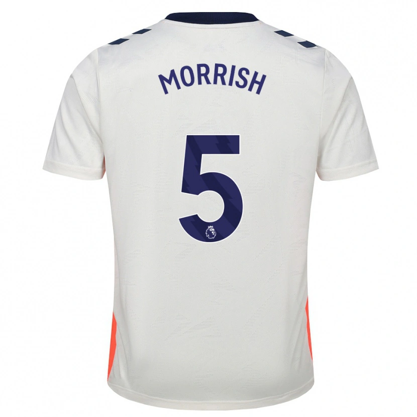 Danxen Mænd Rhys Morrish #5 Hvid Orange Kongeblå Udebane Spillertrøjer 2026/27 Trøje T-Shirt