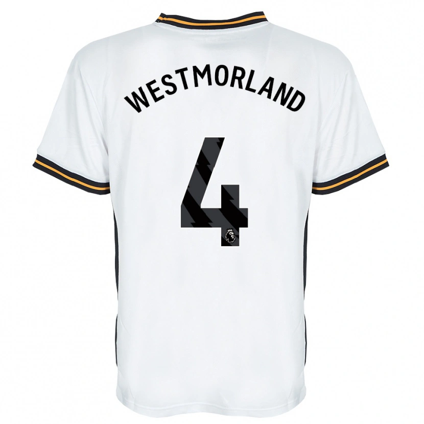 Danxen Mænd Emma Westmorland #4 Hvid Orange Sort Udebane Spillertrøjer 2026/27 Trøje T-Shirt