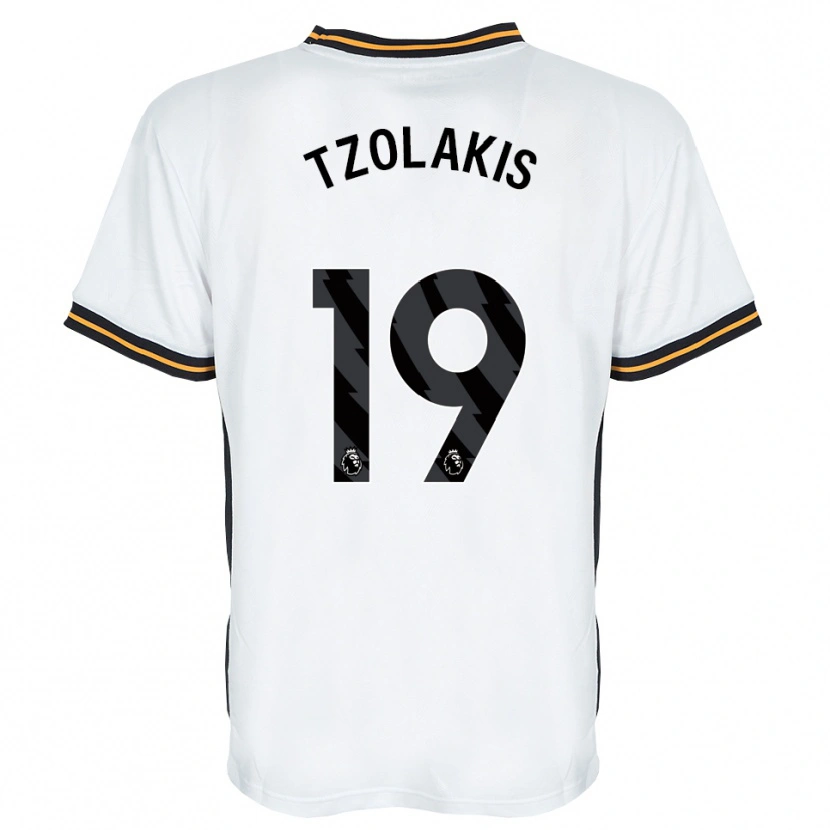 Danxen Mænd Konstantinos Tzolakis #19 Hvid Orange Sort Udebane Spillertrøjer 2026/27 Trøje T-Shirt