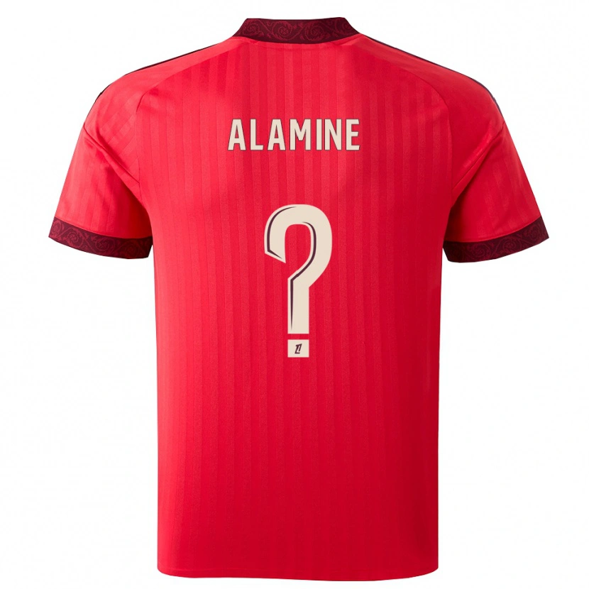 Danxen Mænd Ali Alamine #0 Burgunderrød Rød Hvid Udebane Spillertrøjer 2026/27 Trøje T-Shirt