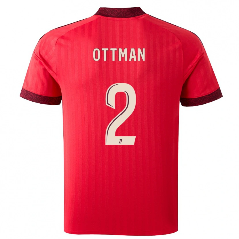 Danxen Mænd Ottman Katırağ #2 Burgunderrød Rød Hvid Udebane Spillertrøjer 2026/27 Trøje T-Shirt