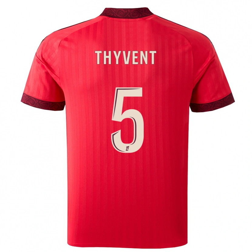 Danxen Mænd Estéban Thyvent #5 Burgunderrød Rød Hvid Udebane Spillertrøjer 2026/27 Trøje T-Shirt