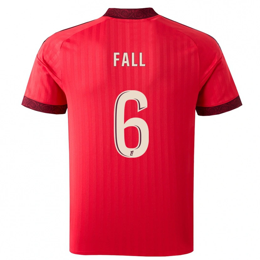 Danxen Mænd Fallou Fall #6 Burgunderrød Rød Hvid Udebane Spillertrøjer 2026/27 Trøje T-Shirt