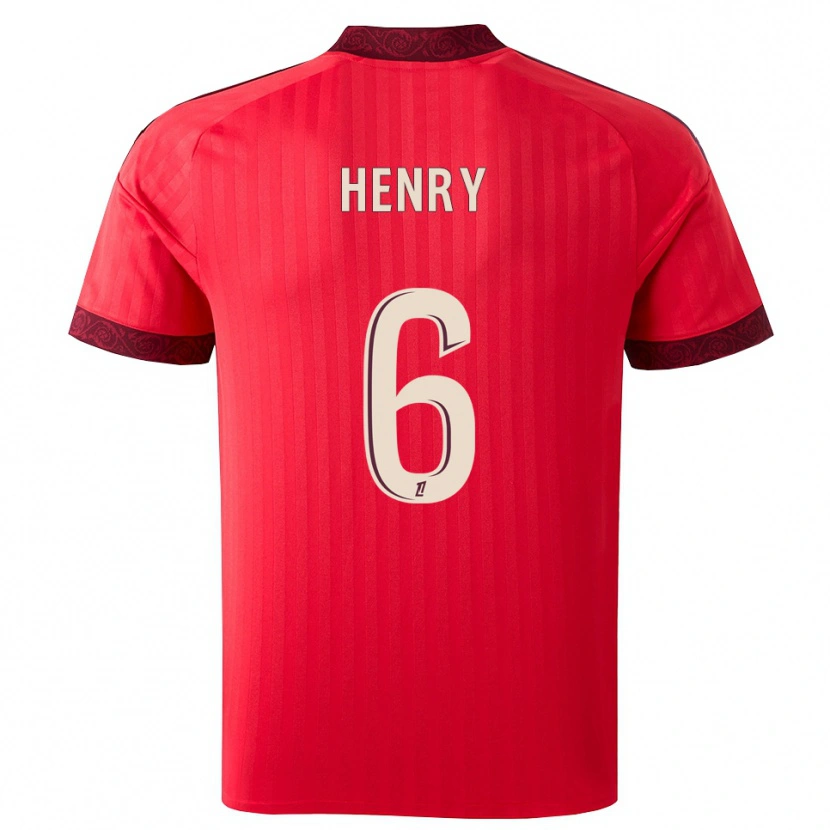 Danxen Mænd Amandine Henry #6 Burgunderrød Rød Hvid Udebane Spillertrøjer 2026/27 Trøje T-Shirt