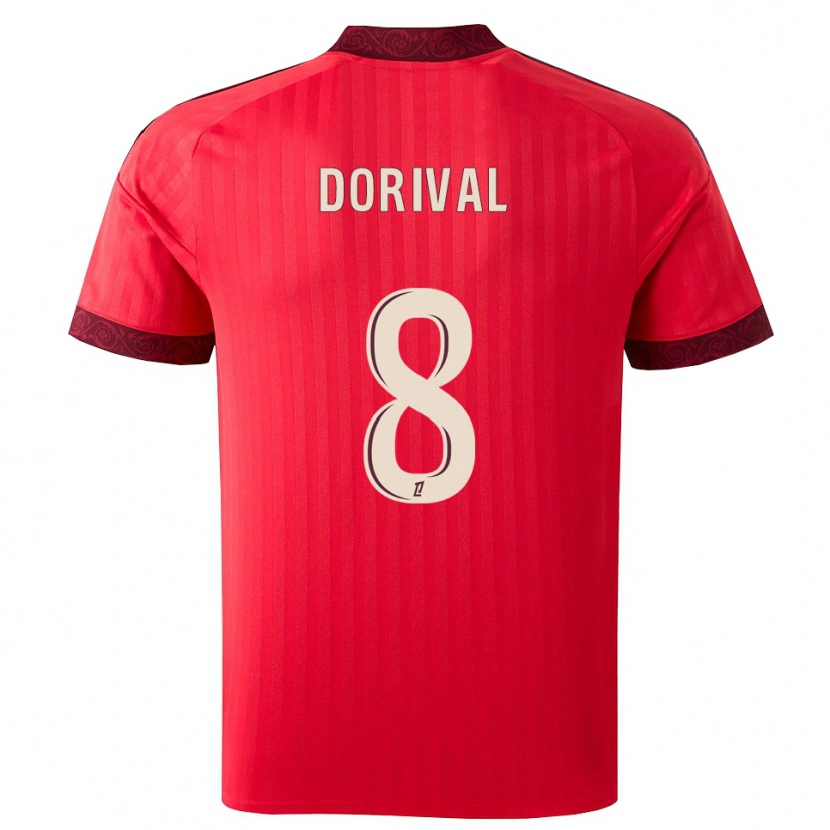 Danxen Mænd Pierre Dorival #8 Burgunderrød Rød Hvid Udebane Spillertrøjer 2026/27 Trøje T-Shirt