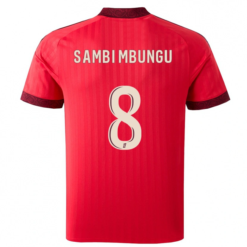 Danxen Mænd Cluver Sambi Mbungu #8 Burgunderrød Rød Hvid Udebane Spillertrøjer 2026/27 Trøje T-Shirt